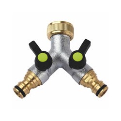 PRESA 2 RUBINETTI INNESTI MASCHIO OTTONE
