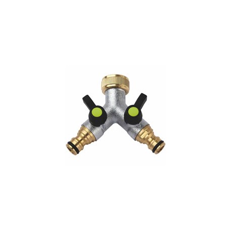 PRESA 2 RUBINETTI INNESTI MASCHIO OTTONE