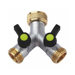 PRESA 2 RUBINETTI FILETTI MASCHIO OTTONE