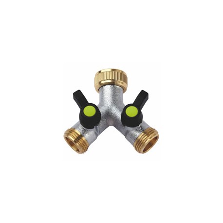 PRESA 2 RUBINETTI FILETTI MASCHIO OTTONE