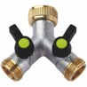 PRESA 2 RUBINETTI FILETTI MASCHIO OTTONE