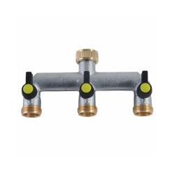 PRESA 3 RUBINETTI FILETTI MASCHIO OTTONE