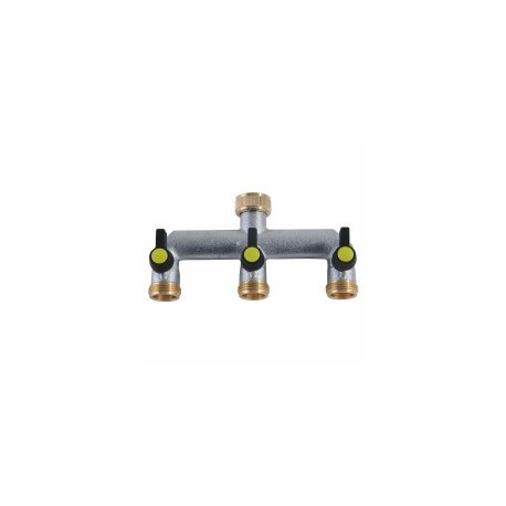 PRESA 3 RUBINETTI FILETTI MASCHIO OTTONE